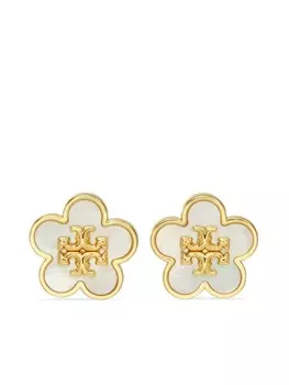 Позолоченные серьги-гвоздики Kira Flower Tory Burch, золотой