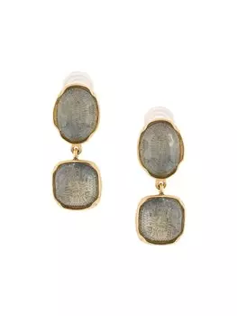 Позолоченные серьги с кабошоном Goossens, золотой