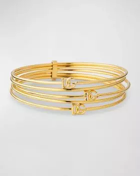 Позолоченный мульти-браслет с логотипом DG Dolce&Gabbana, цвет Gold