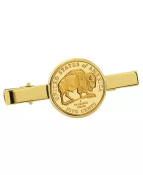 Позолоченный зажим для галстука для монет в виде никелевой монеты «Путешествие на запад» American Coin Treasures