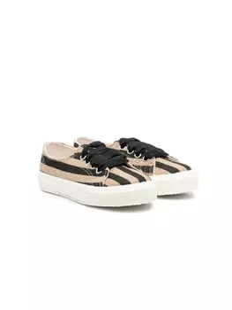 Pp полосатые кеды на шнуровке, черный