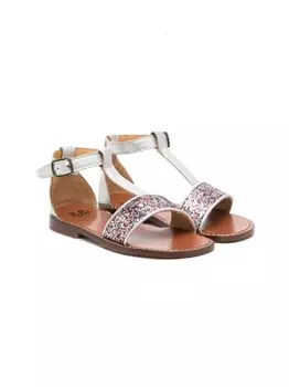 Pp сандалии с блестками, металлик
