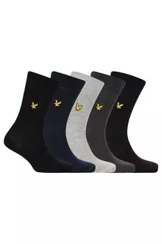 Пять пар хлопковых носков натурального цвета Lyle & Scott