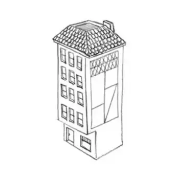 Пятиэтажный таунхаус, European Buildings (1:285)