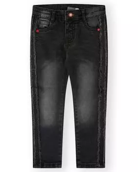 Пятикарманные джинсы для мальчика с эффектом потертости Canada House, черный