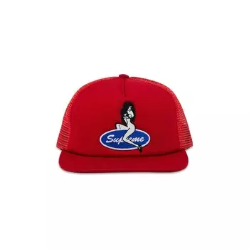 Пятипанельная сетчатая спинка Supreme в стиле пин-ап, красная