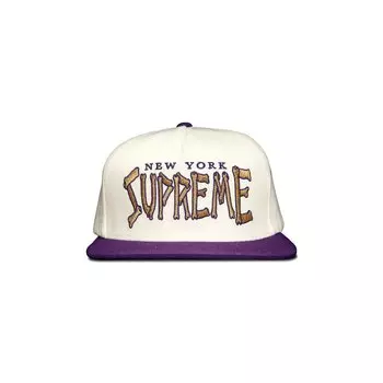 Пятипанельный логотип Supreme Bones, белый цвет