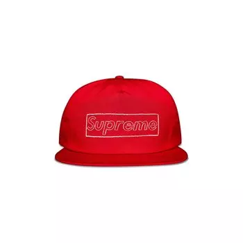 Пятипанельный меловой логотип Supreme x KAWS, красный