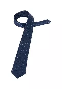 Пятнистый шелковый галстук ETERNA, темно-синий