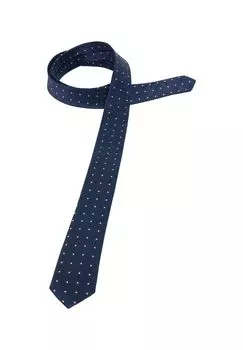 Пятнистый шелковый галстук ETERNA, темно-синий