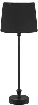 PR Home Liam узкая настольная лампа на подоконнике, черный текстильный абажур E27 59x20x20см