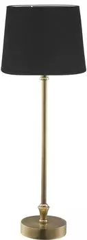 PR Home Liam узкий подоконник настольная лампа латунный текстильный абажур черный E27 59x20x20см