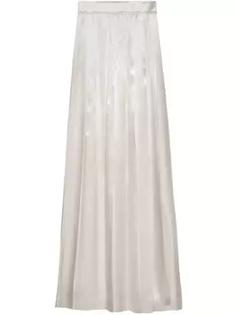 Prada атласная юбка макси со складками, белый