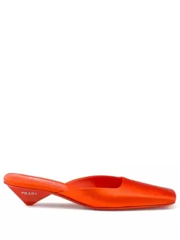 Prada атласные мюли, оранжевый