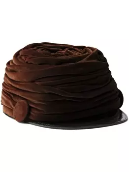 Prada бархатный берет, коричневый