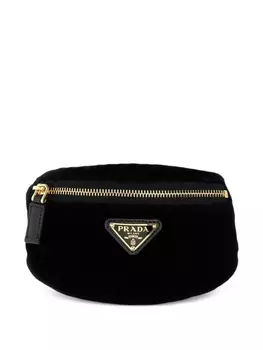 Prada бархатный клатч, черный