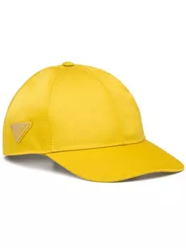 Prada бейсболка из твила с треугольным логотипом, желтый