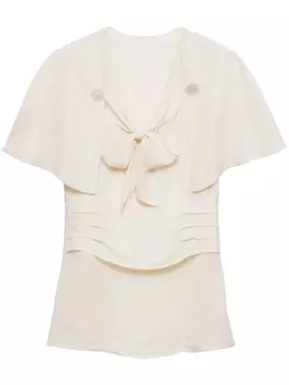 Prada блузка Marocain, нейтральный