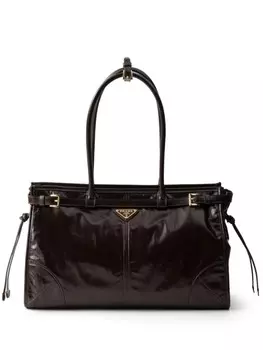 Prada большая кожаная сумка, коричневый