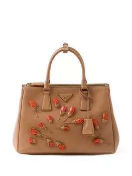 Prada большая сумка Galleria из сафьяновой кожи, коричневый