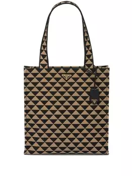 Prada большая сумка-тоут Symbole с вышивкой, черный