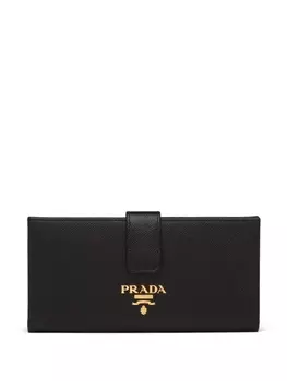 Prada большой кошелек с логотипом, черный