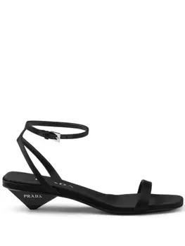 Prada босоножки на скульптурном каблуке, черный