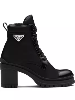 Prada ботильоны с логотипом, черный