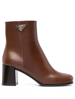 Prada ботильоны с логотипом, коричневый