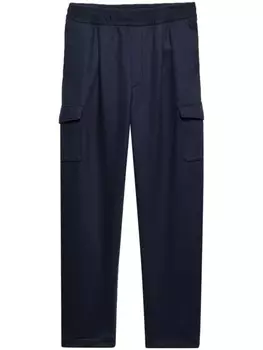 Prada брюки карго с нашивкой-логотипом, синий