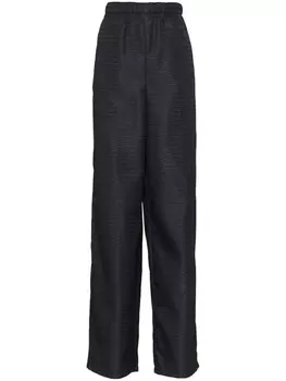 Prada брюки Re-Nylon широкого кроя, черный