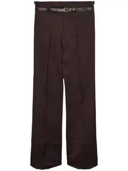 Prada брюки с поясом, коричневый