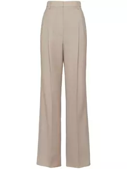 Prada брюки с завышенной талией, нейтральный цвет