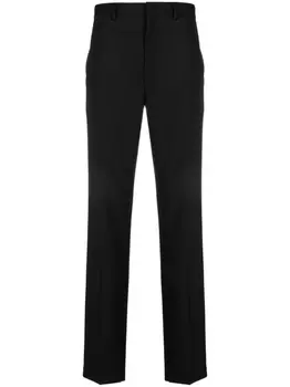Prada брюки строгого кроя с логотипом, черный