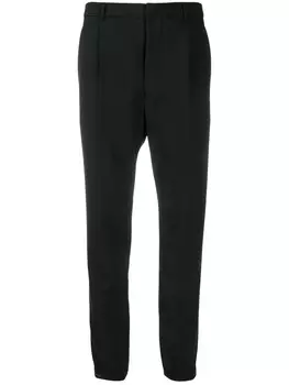 Prada брюки строгого кроя со складками, черный