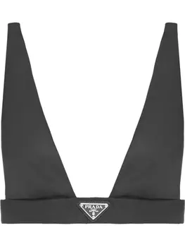 Prada бюстгальтер-бралетт Re-Nylon с логотипом, черный