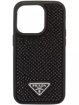 Prada чехол для iPhone 14 Pro Max с логотипом, черный