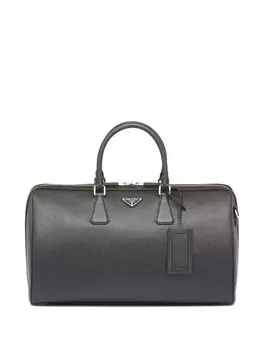 Prada дорожная сумка из сафьяновой кожи, черный