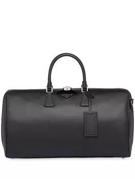 Prada дорожная сумка из сафьяновой кожи, черный