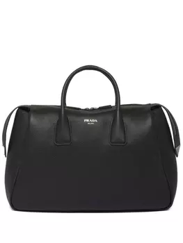 Prada дорожная сумка с логотипом, черный