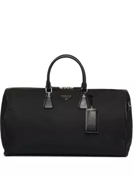 Prada дорожная сумка с логотипом, черный