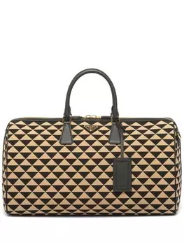 Prada дорожная сумка Symbole с вышивкой, черный