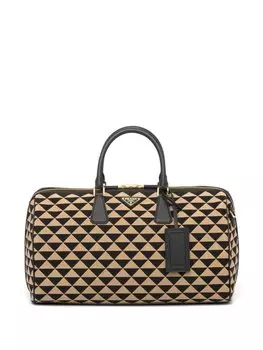 Prada дорожная сумка Symbole с вышивкой, черный