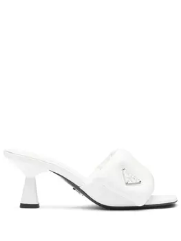Prada дутые мюли с логотипом, белый