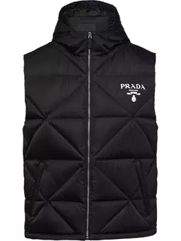 Prada дутый жилет Re-Nylon, черный