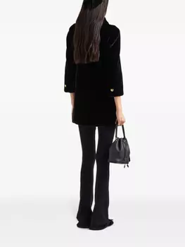 Prada двубортное пальто Aspen, черный