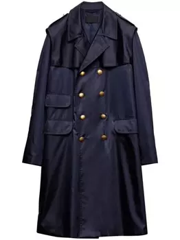 Prada двубортный плащ, синий
