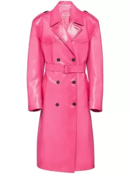 Prada двубортный тренч, розовый