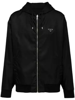 Prada двусторонняя куртка с логотипом, черный