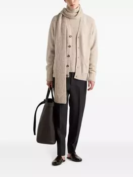 Prada джемпер из кашемира с круглым вырезом, нейтральный цвет